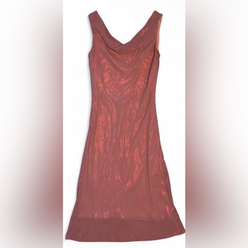 Vintage Forever 21 Iridescent Pink gown with a cowl neck line